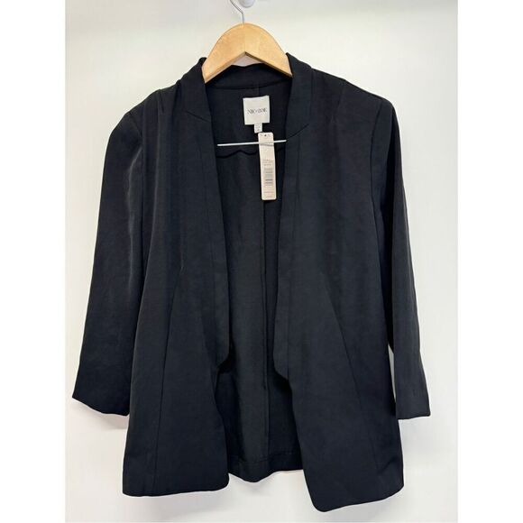 Nice+Zoe Smart Look Blazer Black Size 2 Black 3/4 Sleeve Mordern Style NEW - Picture 4 of 11